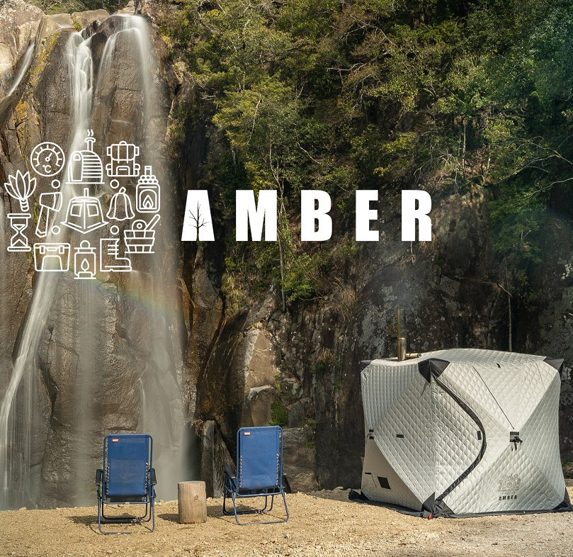 AMBERテント型サウナ「totonoi2」+ホンマ製作所薪ストーブA-41オリジナルカラー BLACK セット4人用