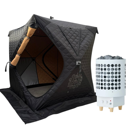 SAUNA TENT MINI２＋IRORI　2.7Kw（国産電気ストーブ）セット　※屋外用コンセント タイプ　1人～2人用